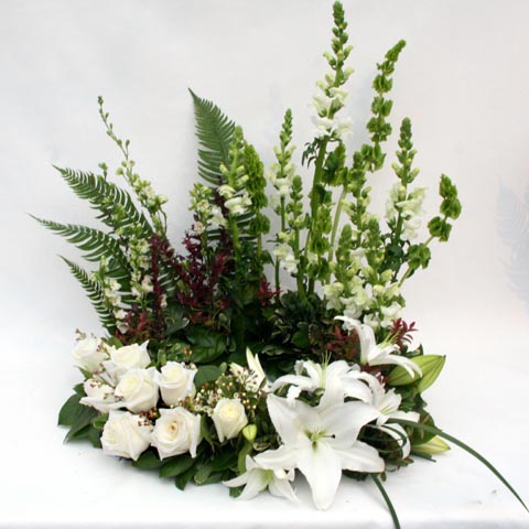 White and Green Urn Arrangement White and Green Urn Arrangement