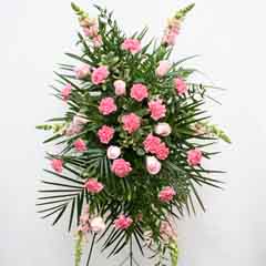 PINK ROSE AND CARNATION STANDING SPRAY PINK ROSE AND CARNATION STANDING SPRAY