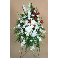 RED and WHITE STANDING SPRAY RED and WHITE STANDING SPRAY