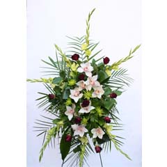 ORCHIDS AND ROSES TROPICAL STANDING SPRAY ORCHIDS AND ROSES TROPICAL STANDING SPRAY