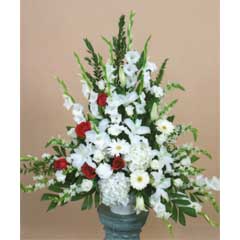 RED and WHITE VASE ARRANGEMENT RED and WHITE VASE ARRANGEMENT