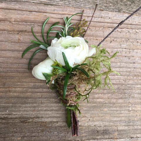 (image for) WHITE RANUNCULUS BOUTONNIERE