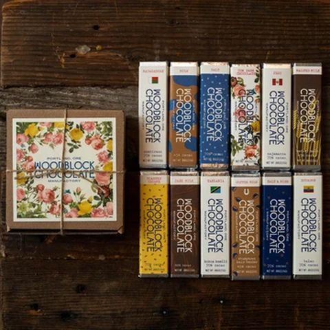 Woodblock Chocolate 10 Bar Gift Box Woodblock Chocolate 10 Bar Gift Box