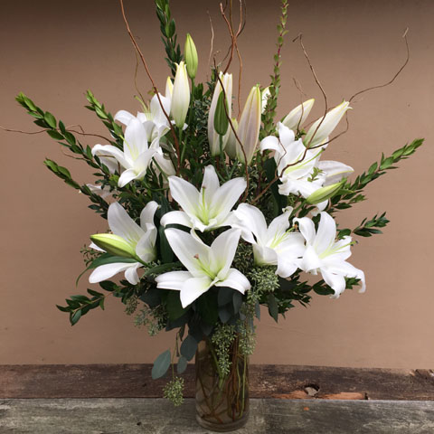 (image for) Crystal Blanca Lilies Flower Bouquet