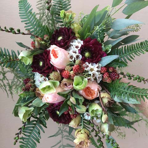 Raspberry Bridal Bouquet - Click Image to Close