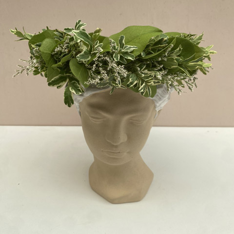 (image for) Salal and Filler Adult Flower Crown - Click Image to Close