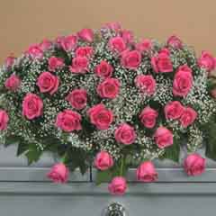 (image for) Pink Rose Casket Flower Spray