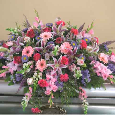 (image for) Spring Mix Casket Flower Spray - Click Image to Close