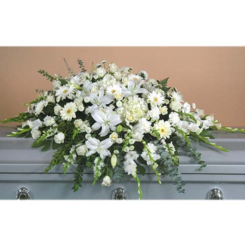 (image for) White Mix Casket Flower Spray - Click Image to Close