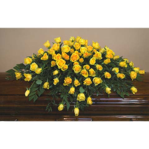 (image for) Yellow Rose Casket Flower Spray - Click Image to Close