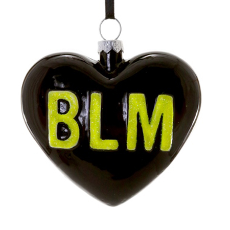 Black Lives Matter Small Heart Ornament in Yellow Black Lives Matter Small Heart Ornament in Yellow