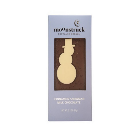 (image for) Moonstruck Chocolate Cinnamon Milk Chocolate Snowman Bar