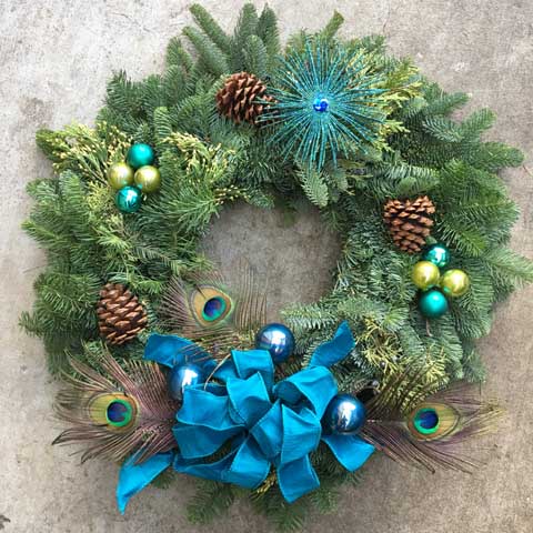 Decorated 23" Peacock Wreath Decorated 23" Peacock Wreath