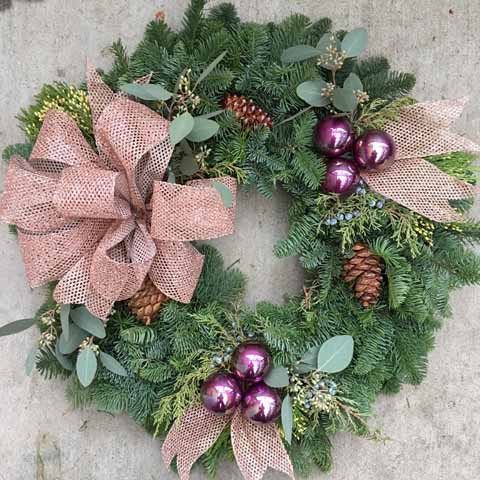 Decorated 23" Metallic Plum Wreath Decorated 23" Metallic Plum Wreath