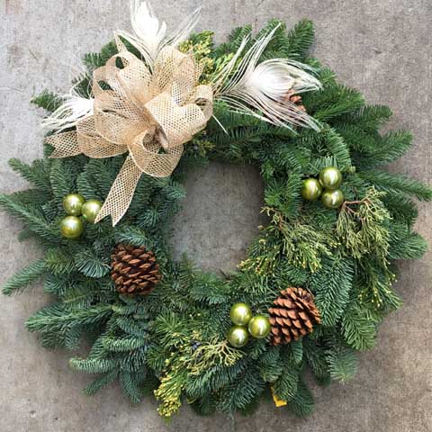 Decorated 23" Natural Peacock Wreath Decorated 23" Natural Peacock Wreath